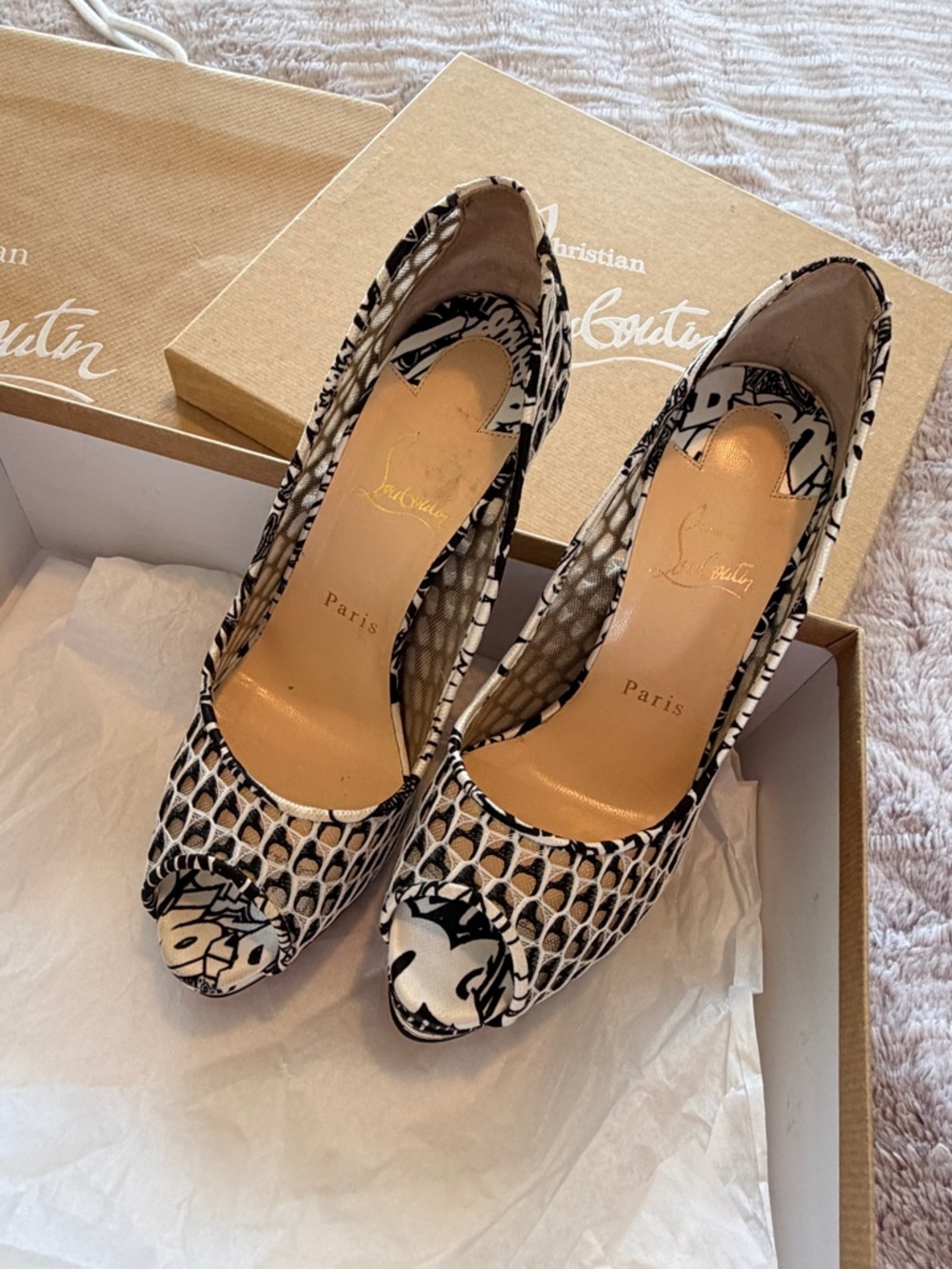 LIMITED EDITION NWB Christian Louboutin Max Fetish Peep Toe Platform Pumps 150mm - Picture 3 of 6